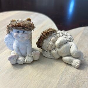 Vintage Dreamsicles Charming Cherub Figurines Set - Cream